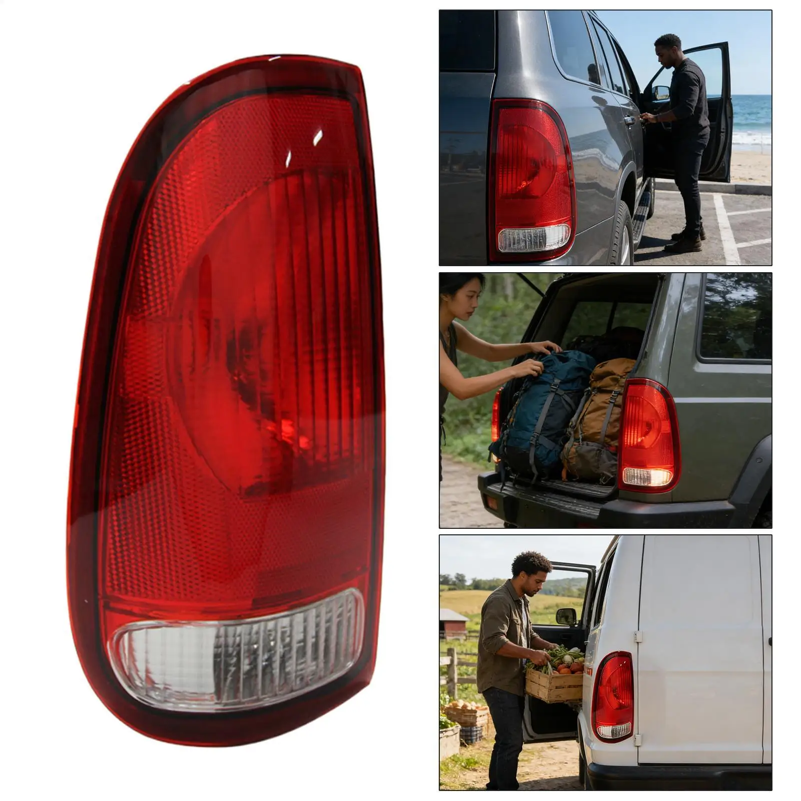 

For Ford F-150 Trucks 1997-2003 Super Duty 1999-2007 Automotive Tail Light Professional No-Bulb Weatherproof Rear Lamps Night