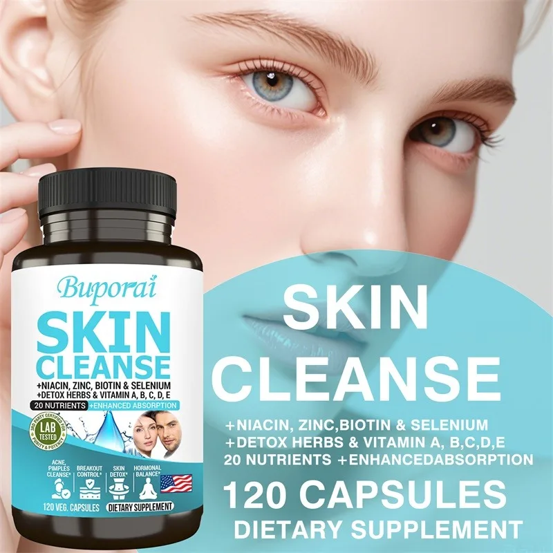 

Skin Cleanse Supplement - Brightening Skin and Anti-aging, Support Hair, Skin and Nail Health