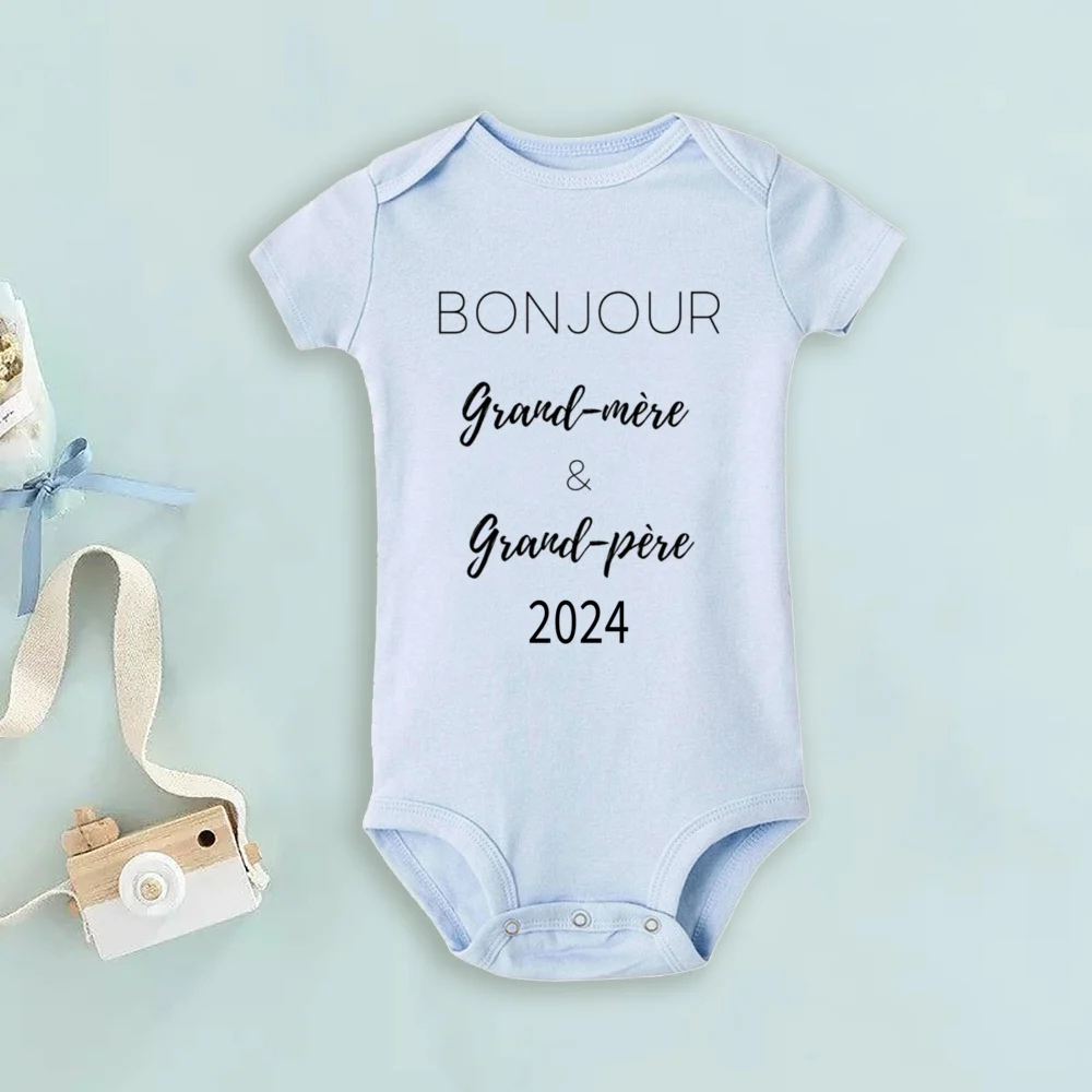 Surprise Grands Parents Newborn Baby Bodysuit Hello Grandma and Grandpa Pregnancy Announcement Baby Infant Clothes Present