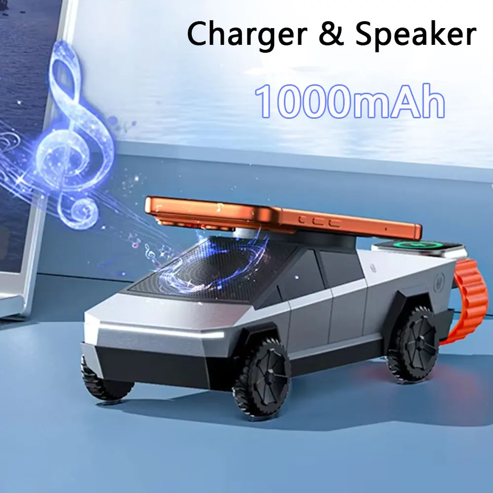 3 in 1 Bluetooth Speaker qi2.2 25W Magnetic Wireless Charger For  iPhone 17~12 Samsung S25 S24 Apple&Galaxy Watch Fast Charging