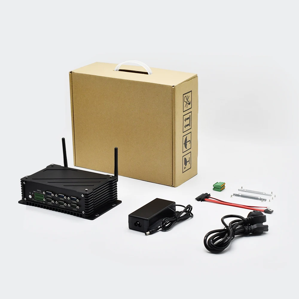 TOPTON Fanless Industrial Mini PC Desktop Computer Cele ron J1900 3965U Core i3 7167U 6 * COM Thin Client