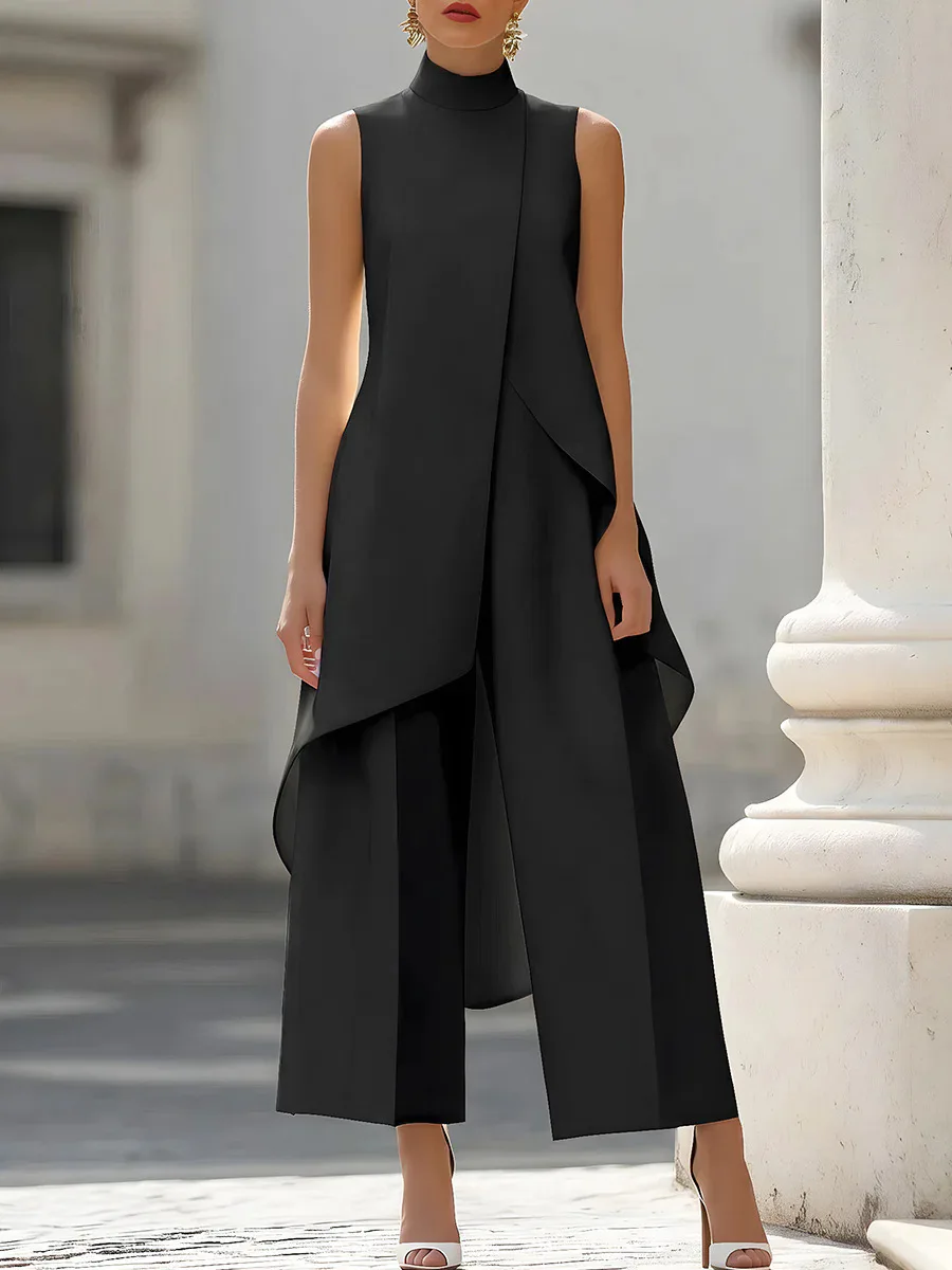 The Parisian Mock-Neck Palazzo Jumpsuit. S32388b63ab154497980456801644f75ei