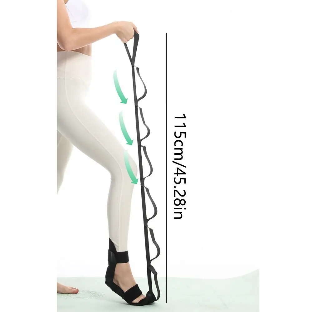 تصميم مريح اليوغا تمتد الفرقة 7 الحلقات الكاحل حماية اليوغا الرباط تمتد حزام تنفس مرونة مدرب القدم الشريط