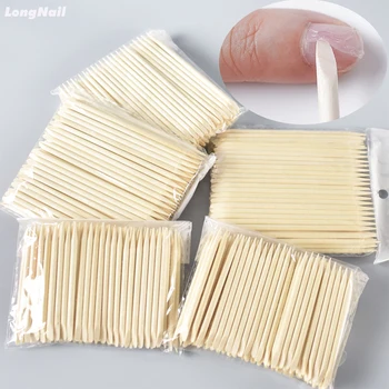 네일 큐티클 푸셔 오렌지 우드 스틱 매니큐어 리무버, 나무 디자인 네일 젤 광택제 드로잉 스틱, 네일 아트 도구, 100 개