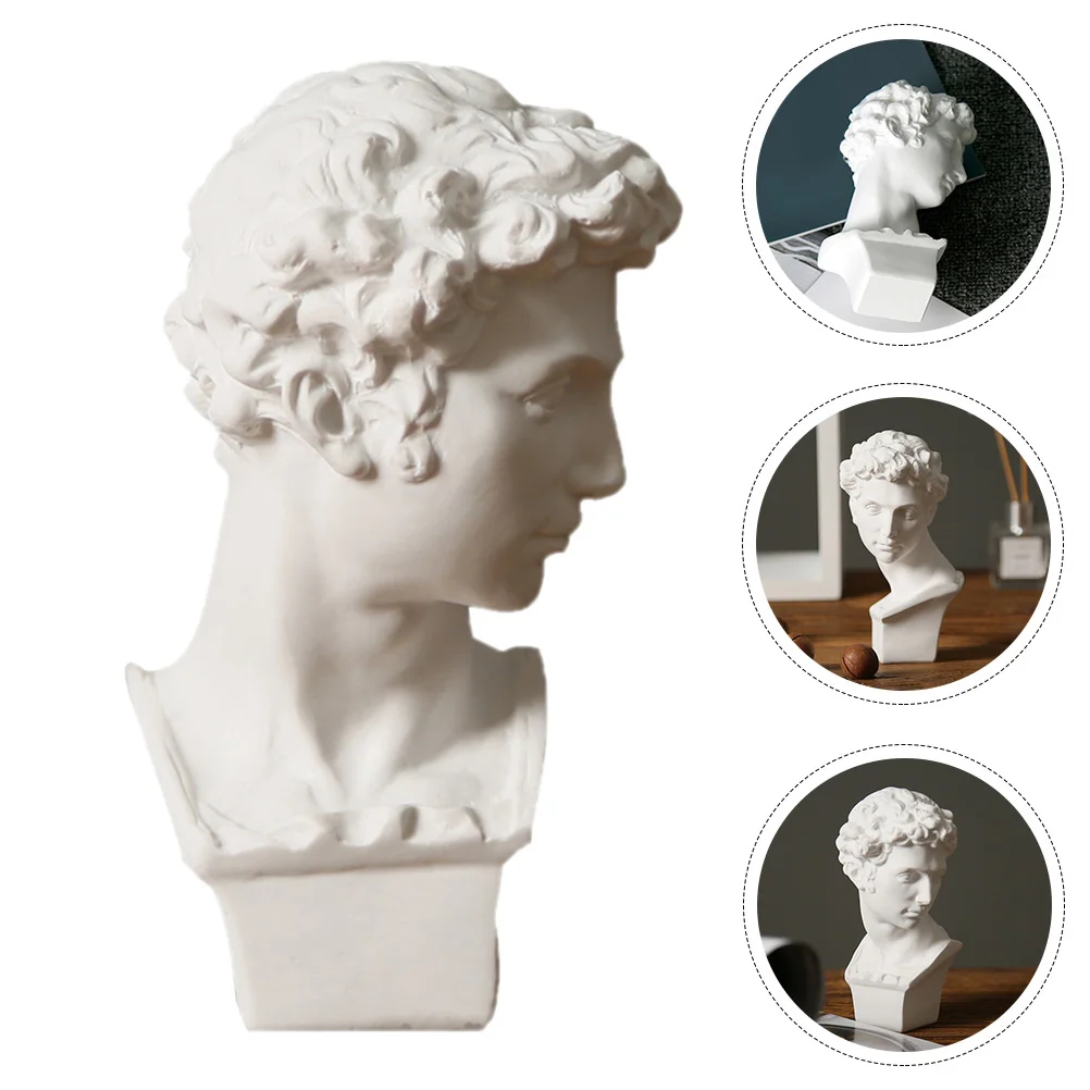 

1Pcs Mini Simulated Gypsum Bust Sculpture Classical Medici Resin Art Sketching Practice Desktop Ornament Home