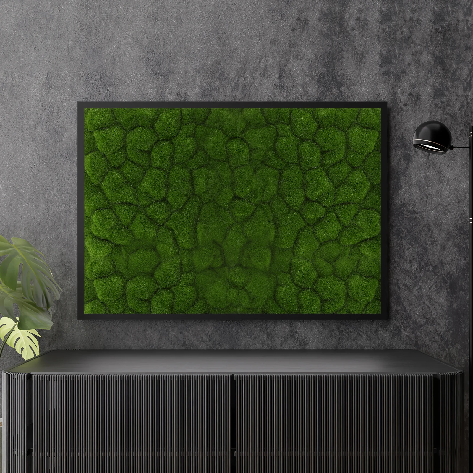 

3D Realistic Artificial Board Green Decor Indoor Outdoor Strong Durable Fake Moss Panel For Decoration Simulation