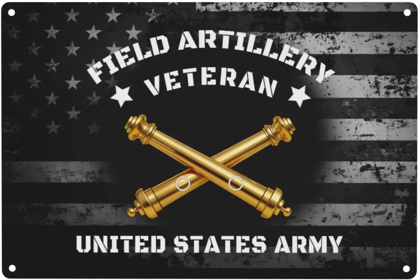 Us Field Veteran Vintage Metal Tin Sign 12X8 In Wall Art For Home, Bar, Man Cave – Easy To Hang0