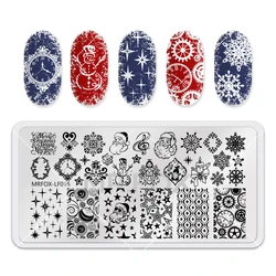 1PCS Christmas Nail Art Stamping Plates Snowflake Santa Claus Image Stencils for Nails Stamp Tools Manicure Template