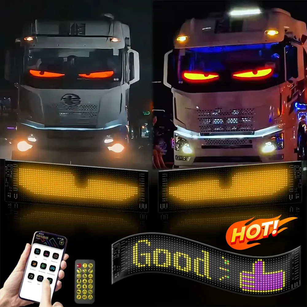 

Demon Eyes Car LED Logo APP LED Matrix Pixel Panel Night Light DIY Programmable Flexible LED Display for Car Truck Accessories