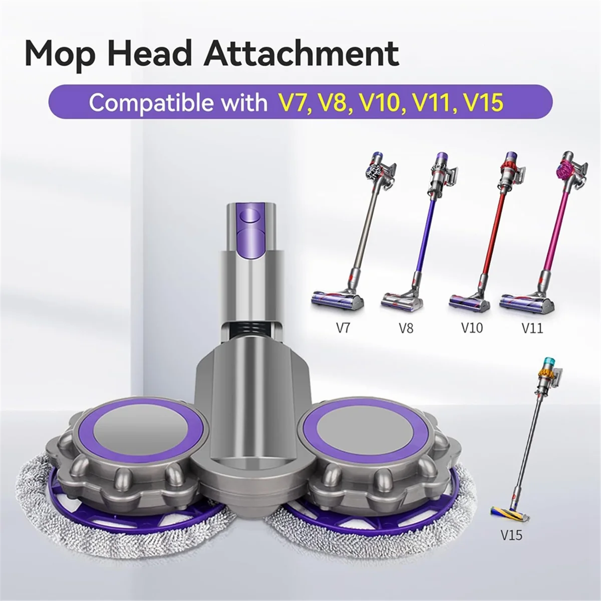 High Efficiency Cleaning Head for Dysons V7 V8 V10 V11 V15 Vacuum Cleaners Dry and Wet Mop Head with Water Trank