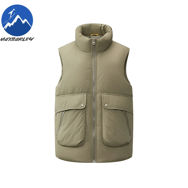 Maxbarley Down Jacket Mens Hooded Shirt Plus Down Vest 2-in-1 Down Jacket Winter Camping Travel Thickened Winter Puffer Coat