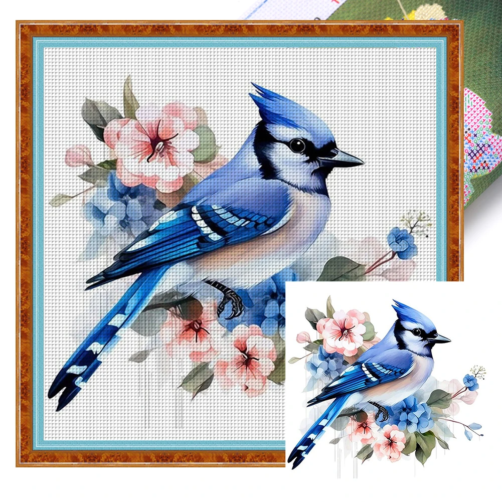 Full Embroidery Eco-cotton Thread 18CT Printed Animals Cross Stitch Kit Artwork