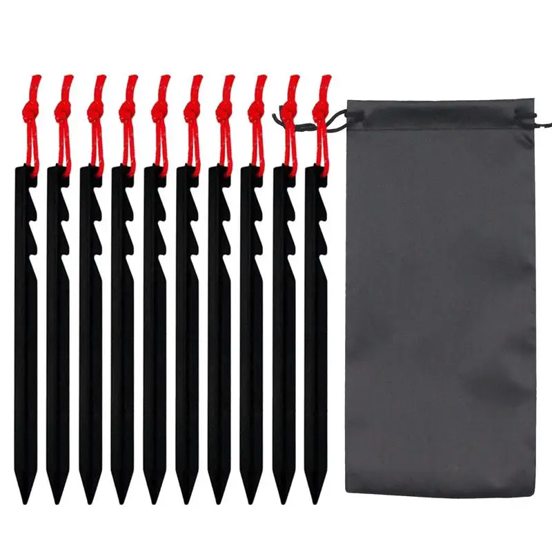 Ground Anchors For Tents 10 Pcs Tri-Angled Peg Tent Spikes Lightweight And Portable Tent Accessories For Camping Hiking