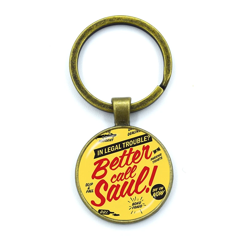 Glass Cabochon Keychain Bag Car Key Chain Holder Charms Keychains Gifts Better Call Saul Fashion Cartoon Gift