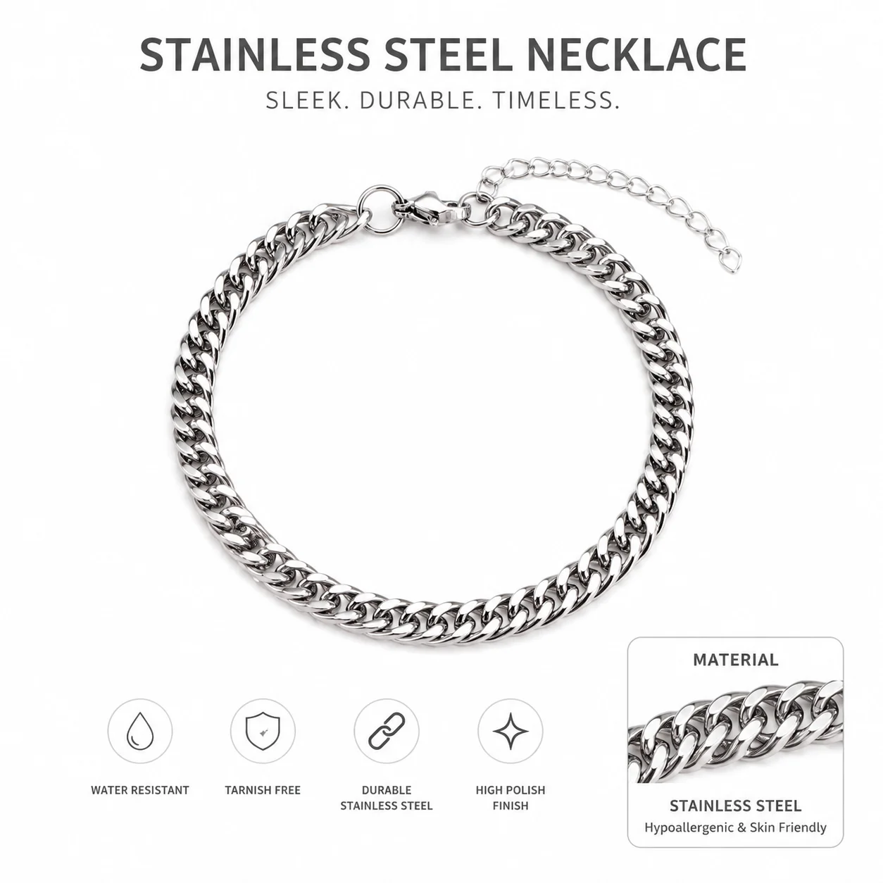 4 Sides Mirror Polished Double Weave Cuban Bracelet Silver Thick Chain Adjustable Lobster Clasp Stainless Steel Hip Hop Jewelry