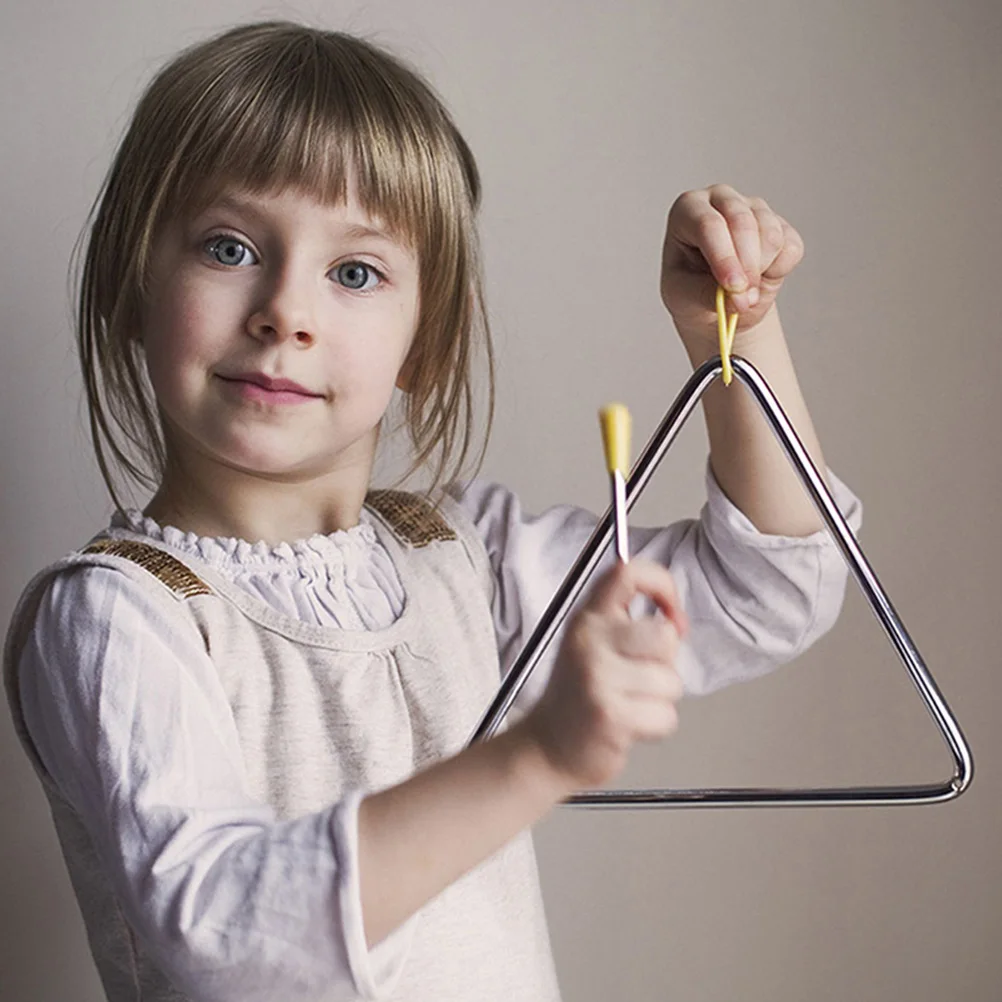 

5 Sets Triangle Percussion Instrument Kids Musical Toys Beginner Bell Hand Iron Child Metal Sound Tone Educational Music