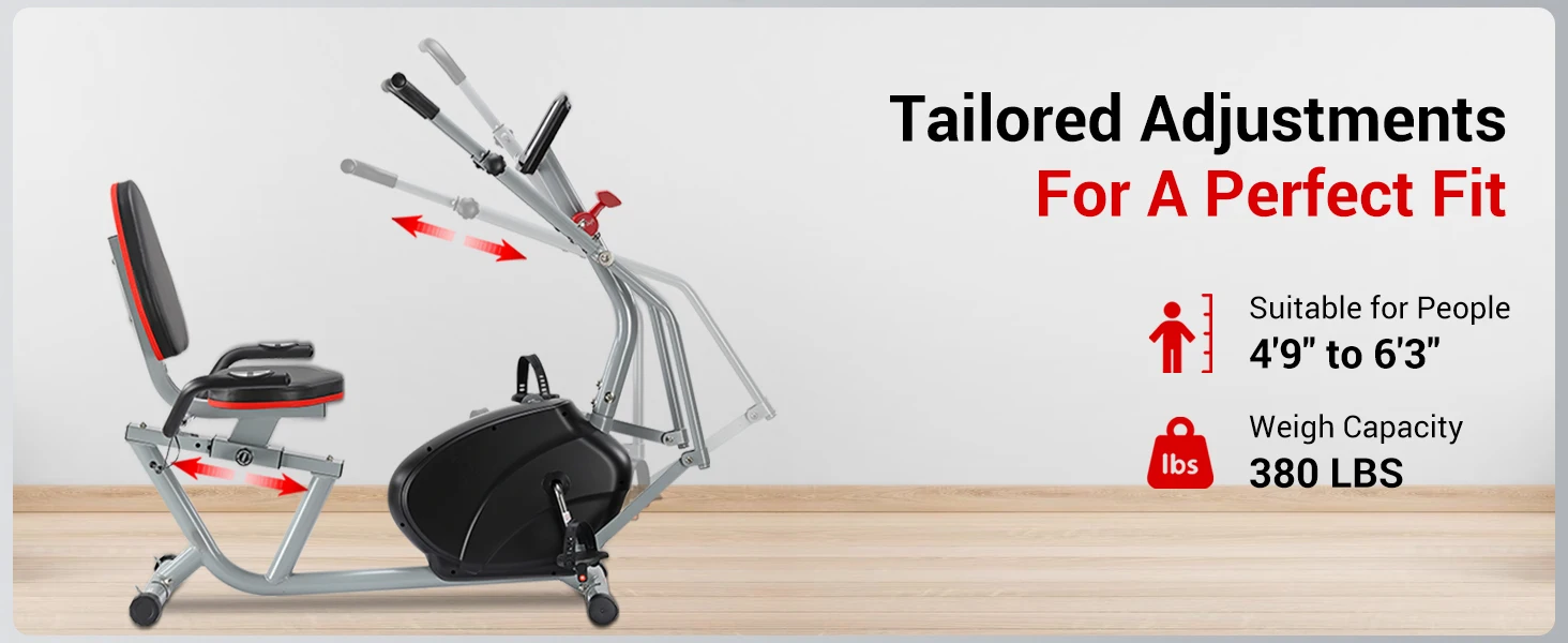 recumbent exercise bike with arm exerciser