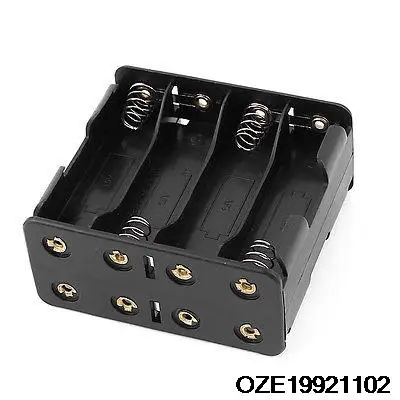 Double Layer 8 x 1.5V AA Batteries Holder Box Storage Case w 9V Battery Clip 2pieces