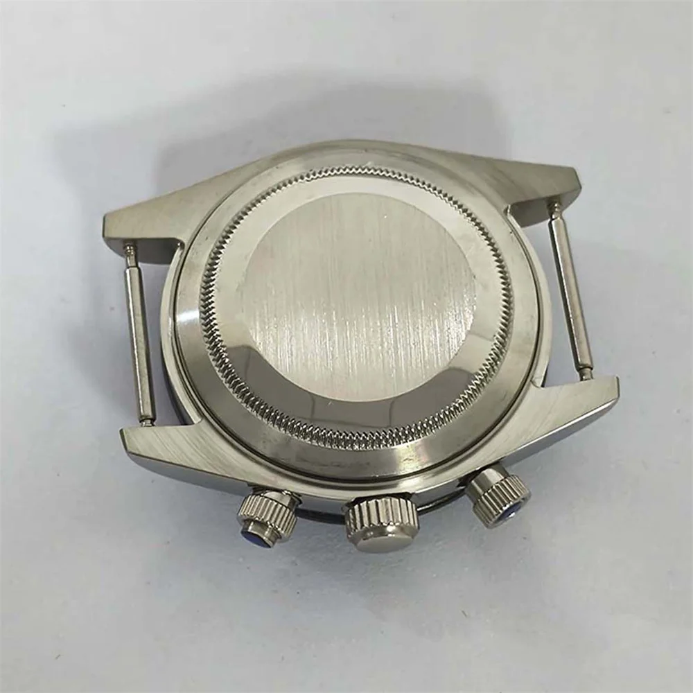39mm Watch Shell Magnifying Window Ceramic Bezel Sapphire Crystal Solid Bottom Cover Replacement Parts For VK67 Movement
