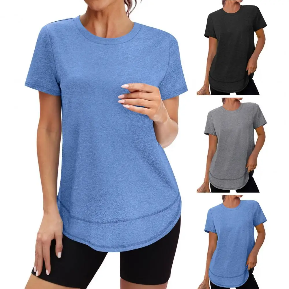 

2026 Summer Solid Color O-Neck White Blouse Fashion Women's Casual Loose Base Simple New Women's Large Size Short Sleeve Shirt