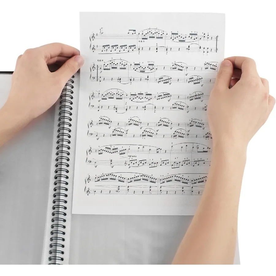 2Pcs Portfolio Binder with Plastic Sleeves 50 Pockets Presentation Book Display 100 Pages File Folder for Artwork Sheet Music D
