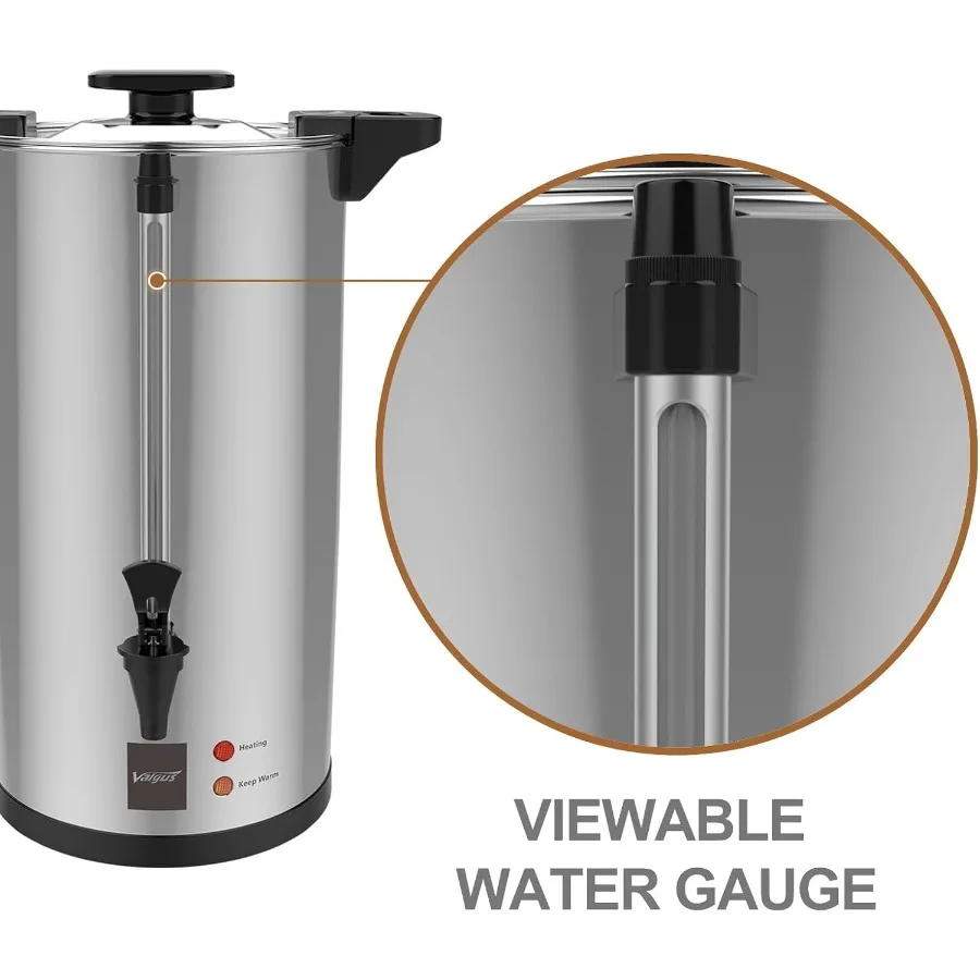 業務用グレードのステンレス鋼製80カップ（12L）パーフォレート式コーヒーマシン、自動温度制御機能付きホットウォーターマシン