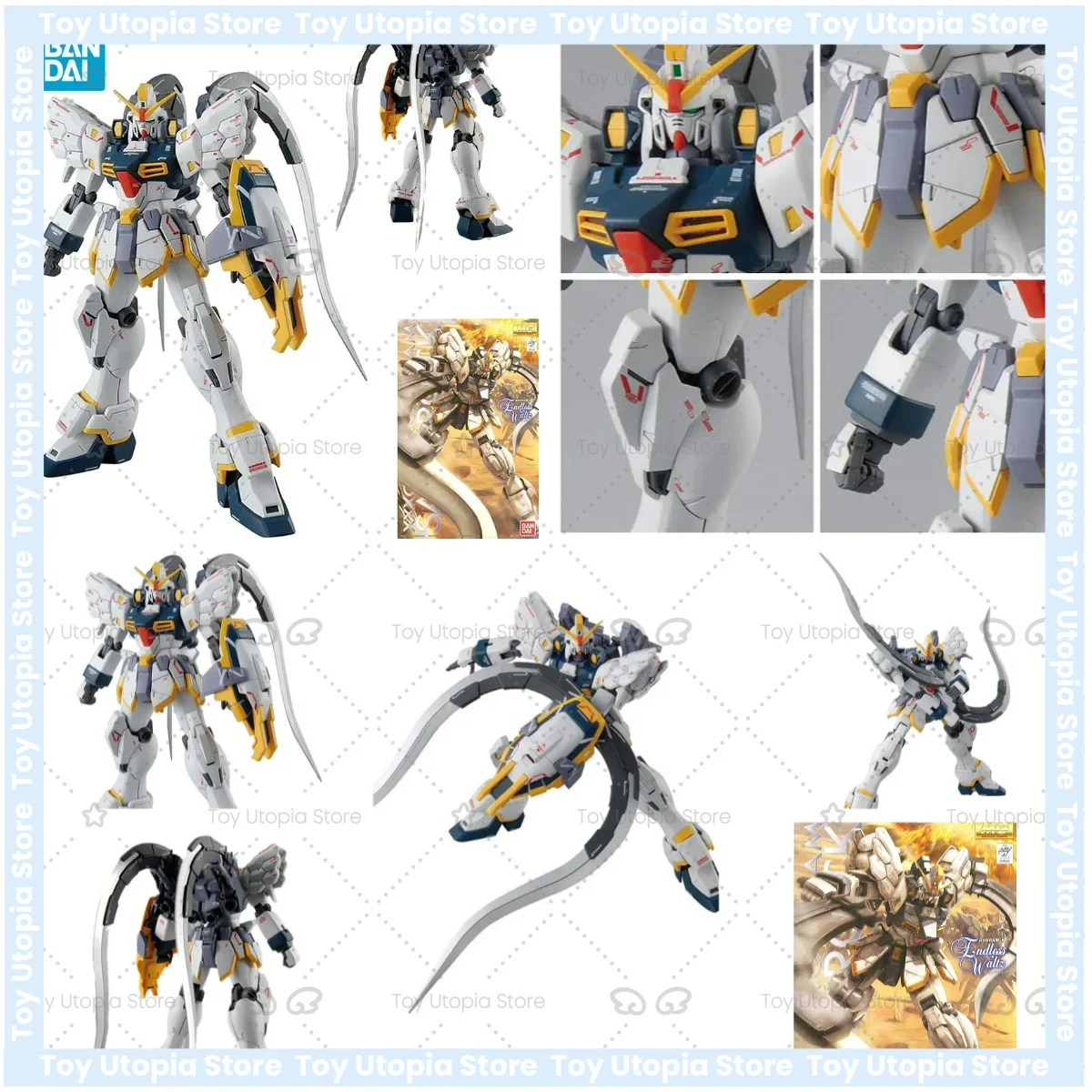 Entrega directa en efectivo, Bandai Original Anime coleccionable GUNDAM MG SANDROCK GUNDAM EW, juguetes de ensamblaje para niños