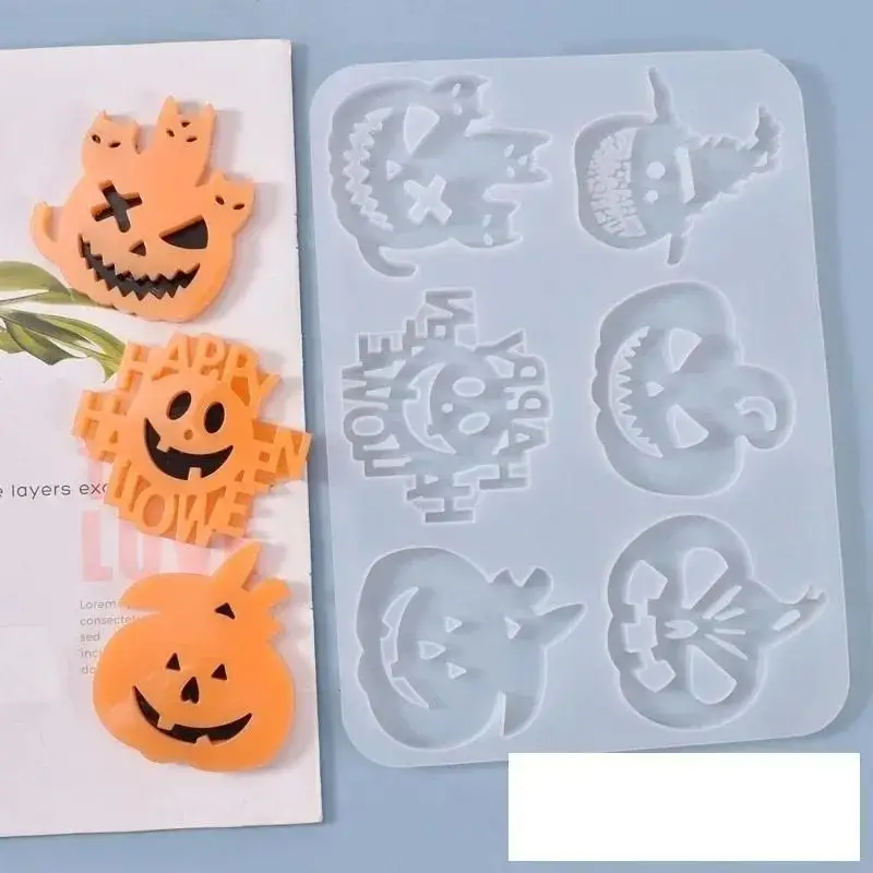 Funny Pumpkin Lantern Silicone Mold Halloween DIY Epoxy Resin Casting Mould Cake Decor Handmade Craft Tool Home Festival Supplie