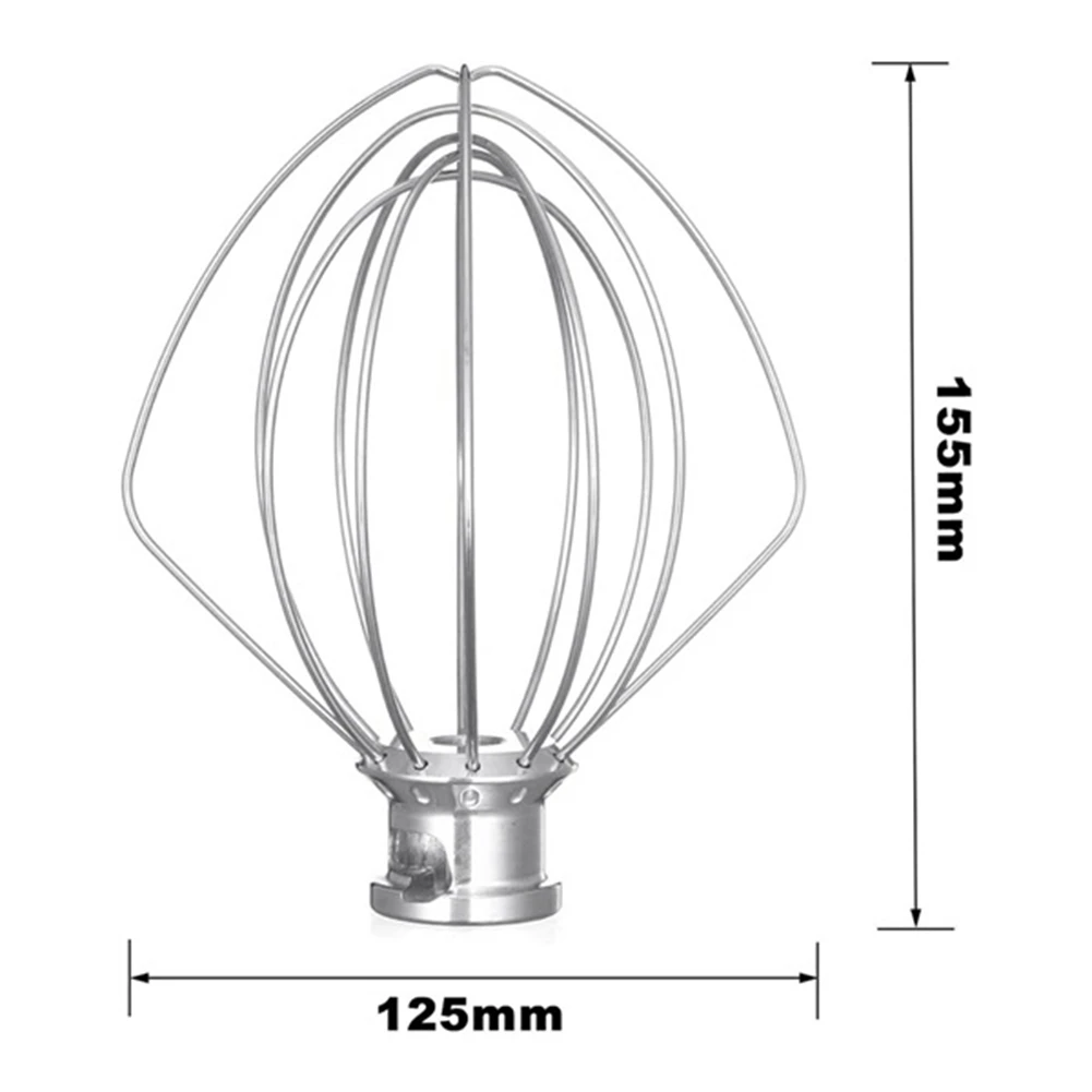 Stainless Steel Whisk 5K452WW for KitchenAid Kitchen Machine 5KSM90-5KSM185