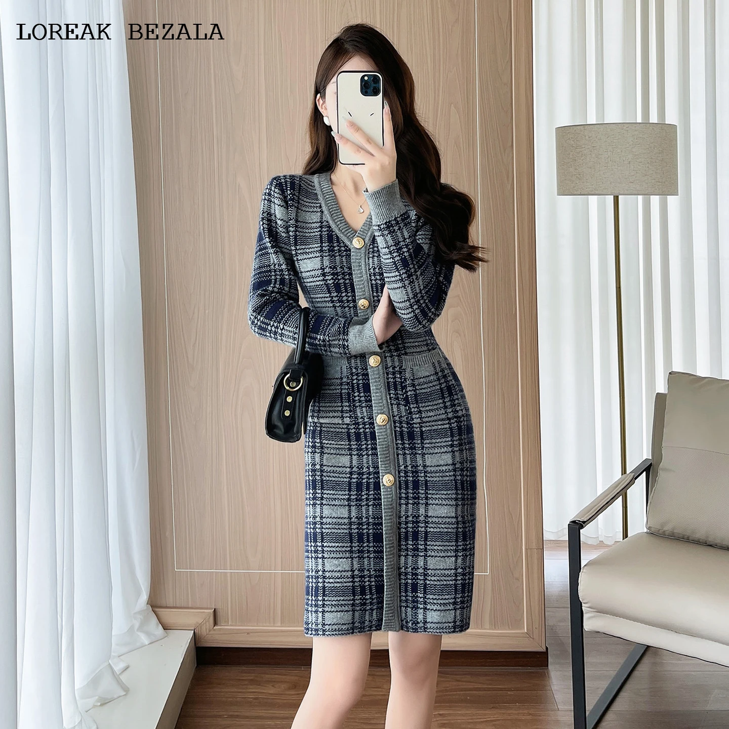 

Серое однотонное женское трикотажное платье с эластичным французским ароматом, весенне-осеннее платье для светского отдыха, цельное мини-платье