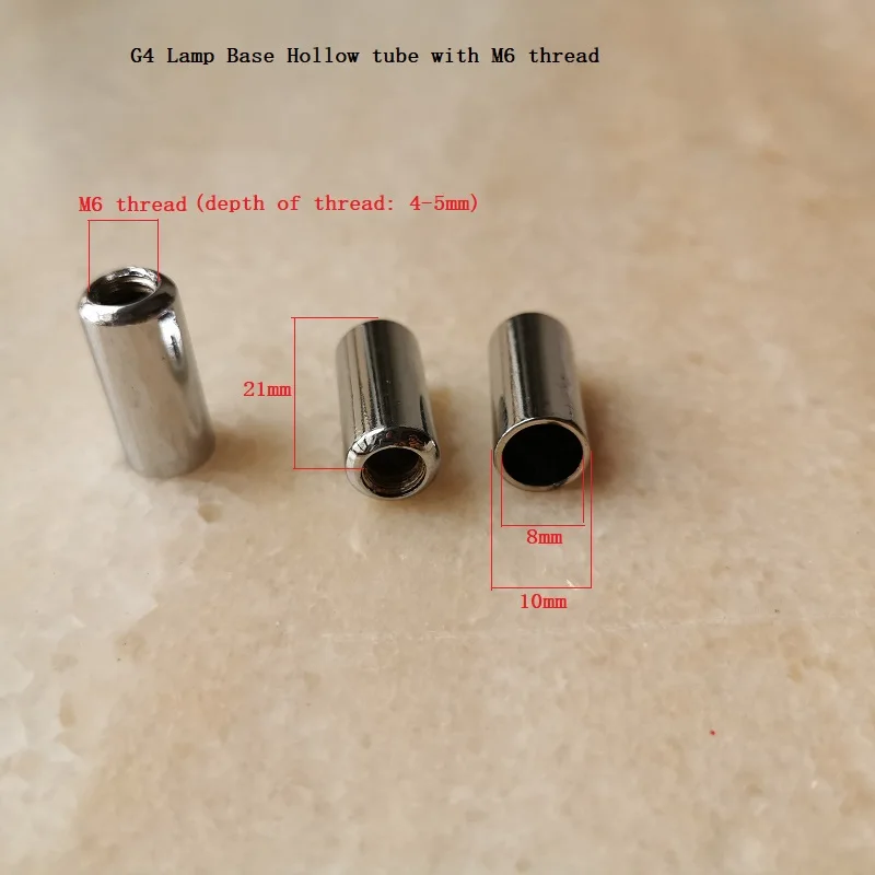 10pcs/lot Chrome M6 Inner Tooth Tube Dandelion G4 Lamp Holder Connector LED Chandelier Lamp Holder Lighting Hardware Accessories