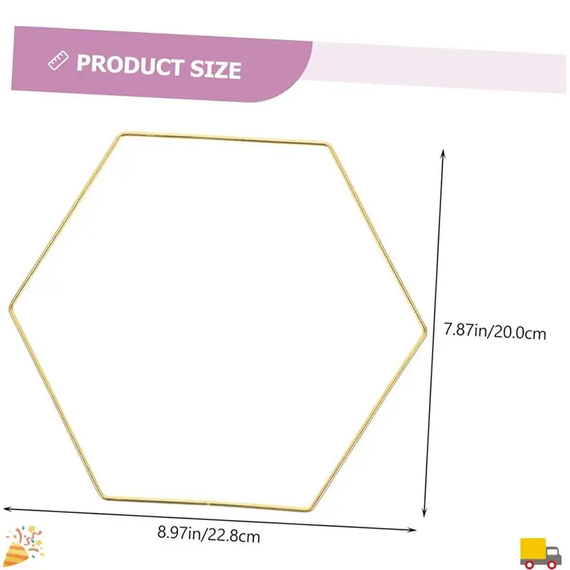 Gouden Bruiloft Krans Decor 10 Stuks Zeshoekige Dream Catcher Frame Levert Middelpunt