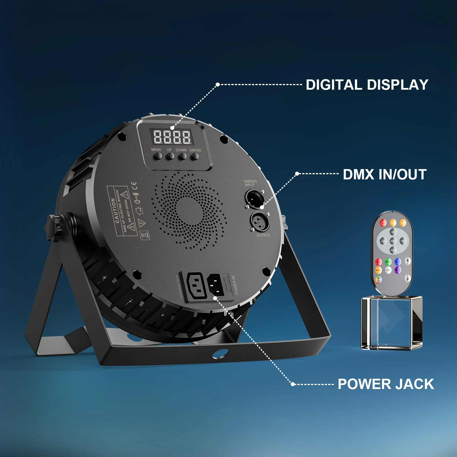 Yiflamefly 216W Par-Scheinwerfer 27X8W RGBW LED Bühneneffektbeleuchtung mit Fernbedienung & DMX512-Steuerung für KTV, Theater, Bar, Konzert, DJ-Party – Detail 6