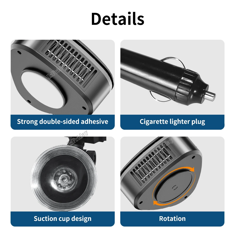 Ventilador portátil do calefator do carro elétrico, refrigerar e aquecimento, auto defroster do pára-brisa, secador da Anti-névoa, 120W, 12V, 24V