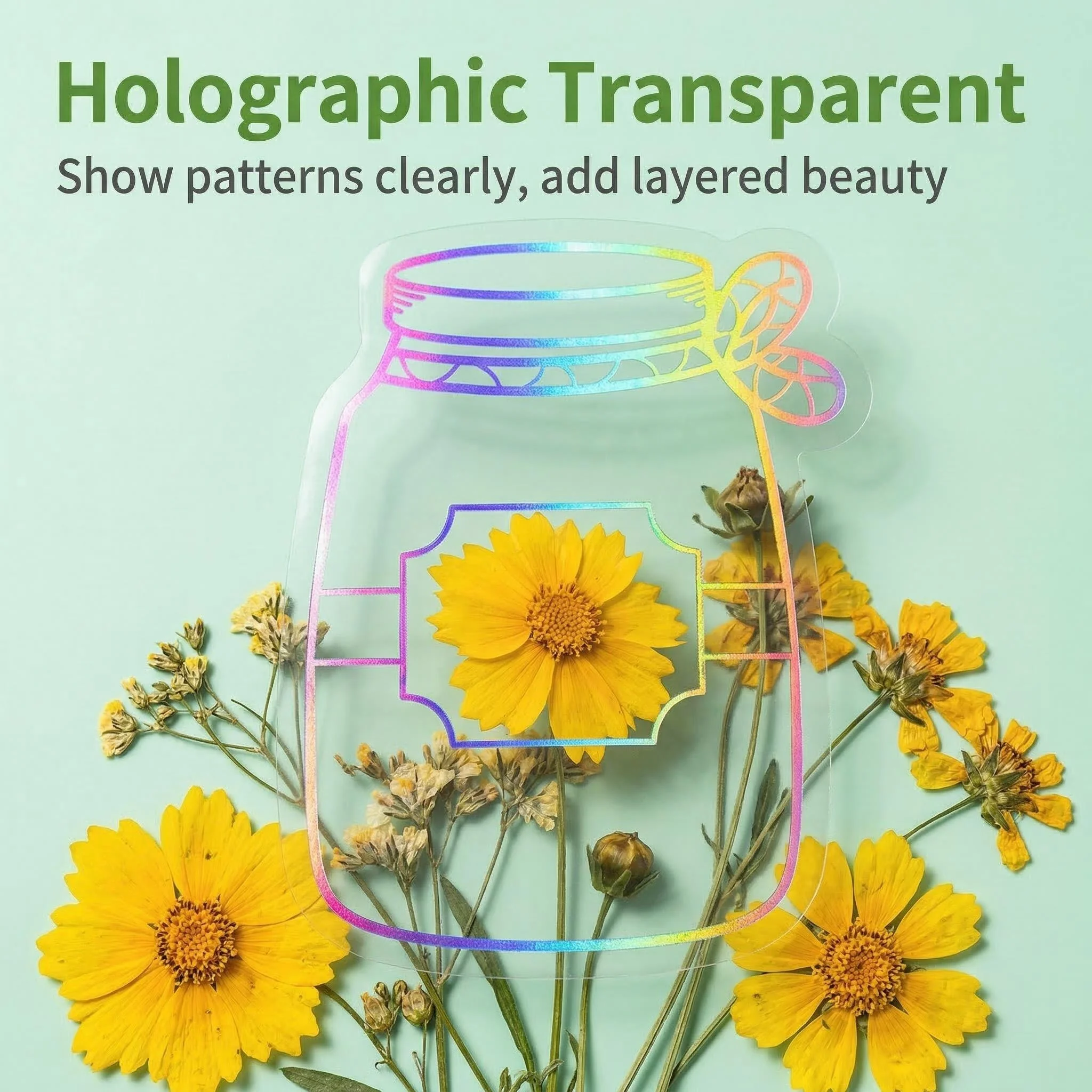 

12 Pack Transparent Fairy Floral PET Stickers for Journal Scrapbook Planner Notebook Water Bottle DIY Aesthetic Decoration