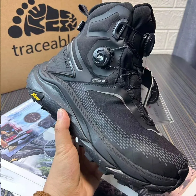Autumn/Winter Hiking Shoes Men Women Black Green Outdoor Boots Unisex Anti Slip Hunting Shoes Couples High Top Camping Shoe