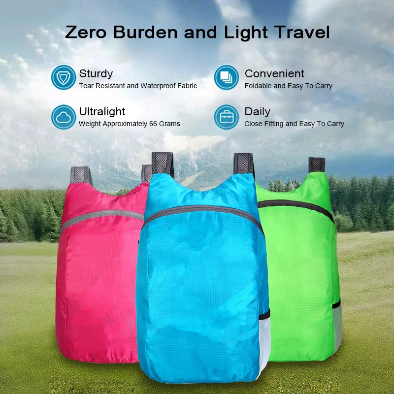 

Outdoor Lightweight Foldable Backpack Scratch Resistant Wear-Resistant Casual Large Capacity Portable Backpack