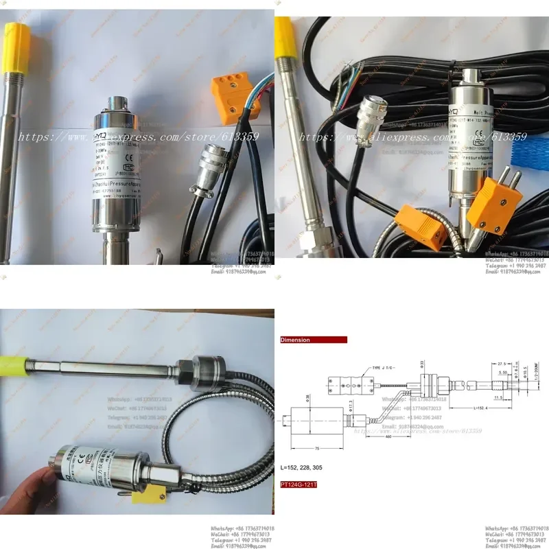 Transducteur de pression de fusion flexible économique ZHYQ PT124G-121T pour machines à plastique, sortie 2 MV/V, indicateur N60/N50/N10