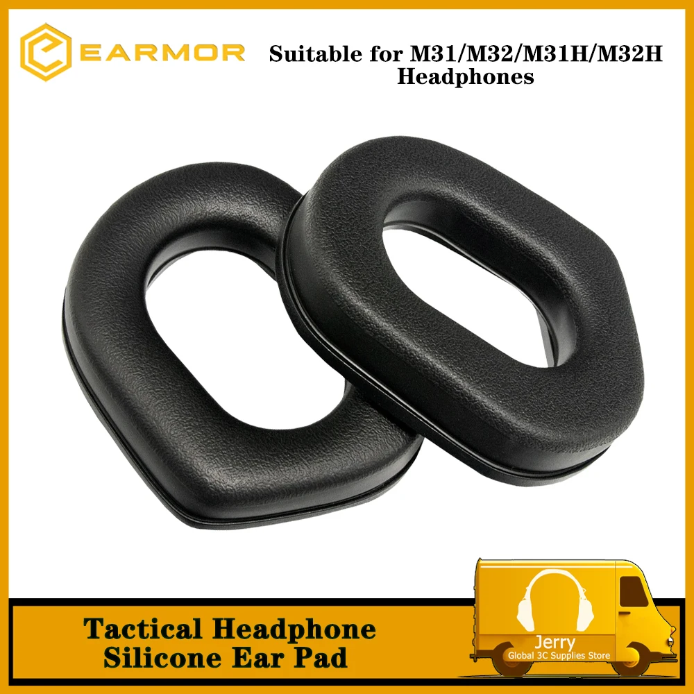 EARMOR Updated Silicone Ear Pads for M31/M32/31H/M32H Headphones Noise Canceling Tactical Headsets Fits Camping Hunting Contests