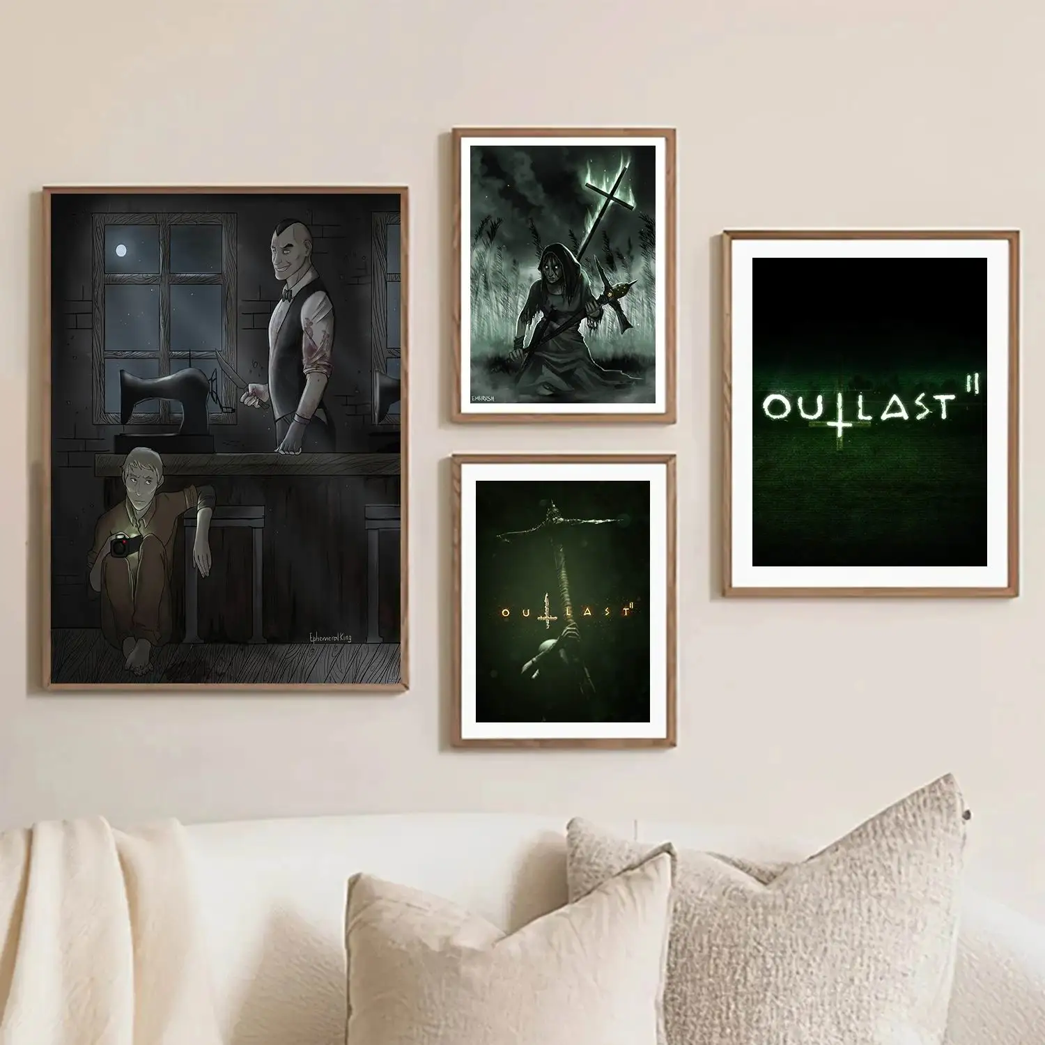 Outlast 2 قماش ملصق ديكور الغرفة ملصق جدار الفن جدار ديكور اللوحة لا الإطار