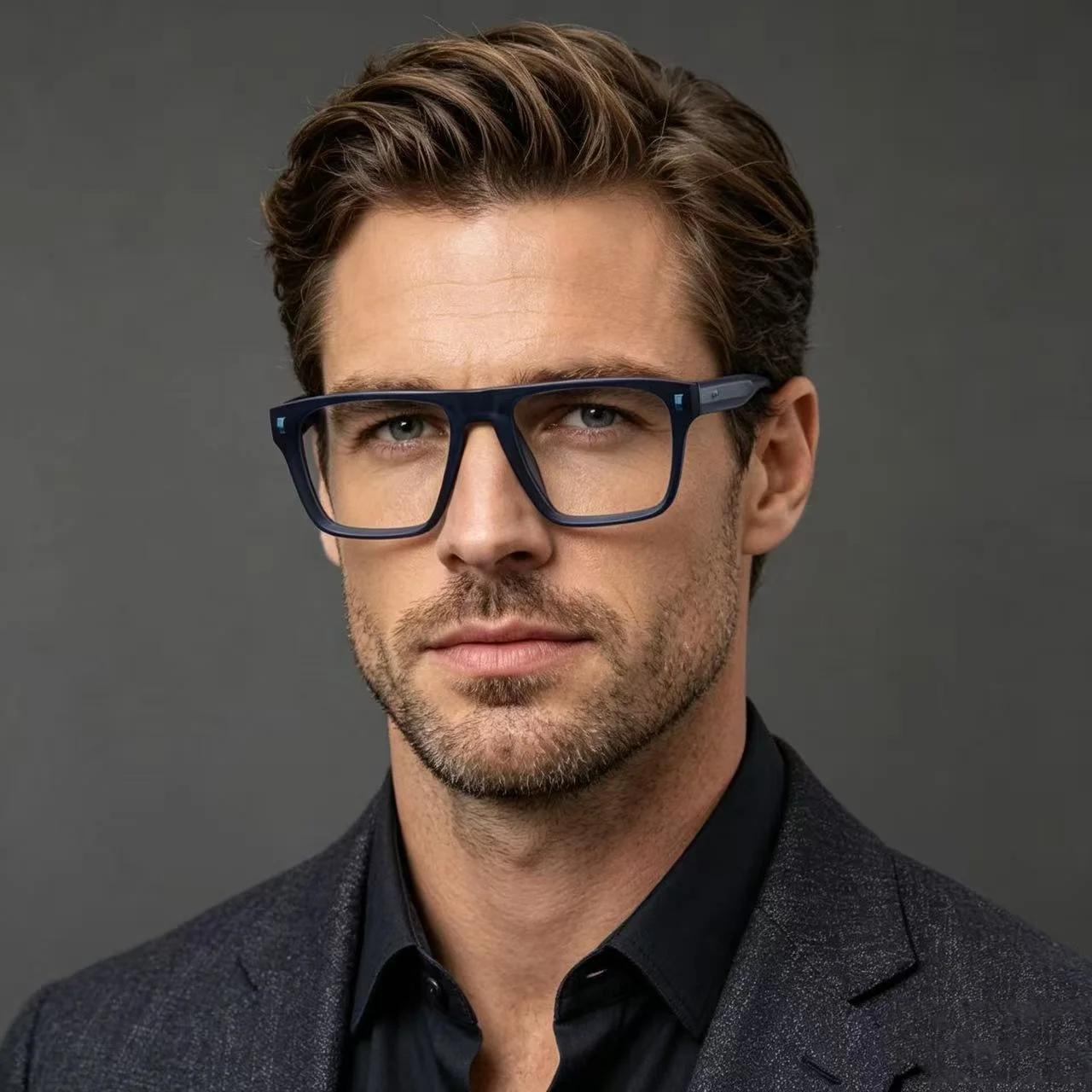 

Reading Glasses Husband Vision Correction Anti Blue Rays Computer Glasses Frame Retro Black Square Eyeglasses Men