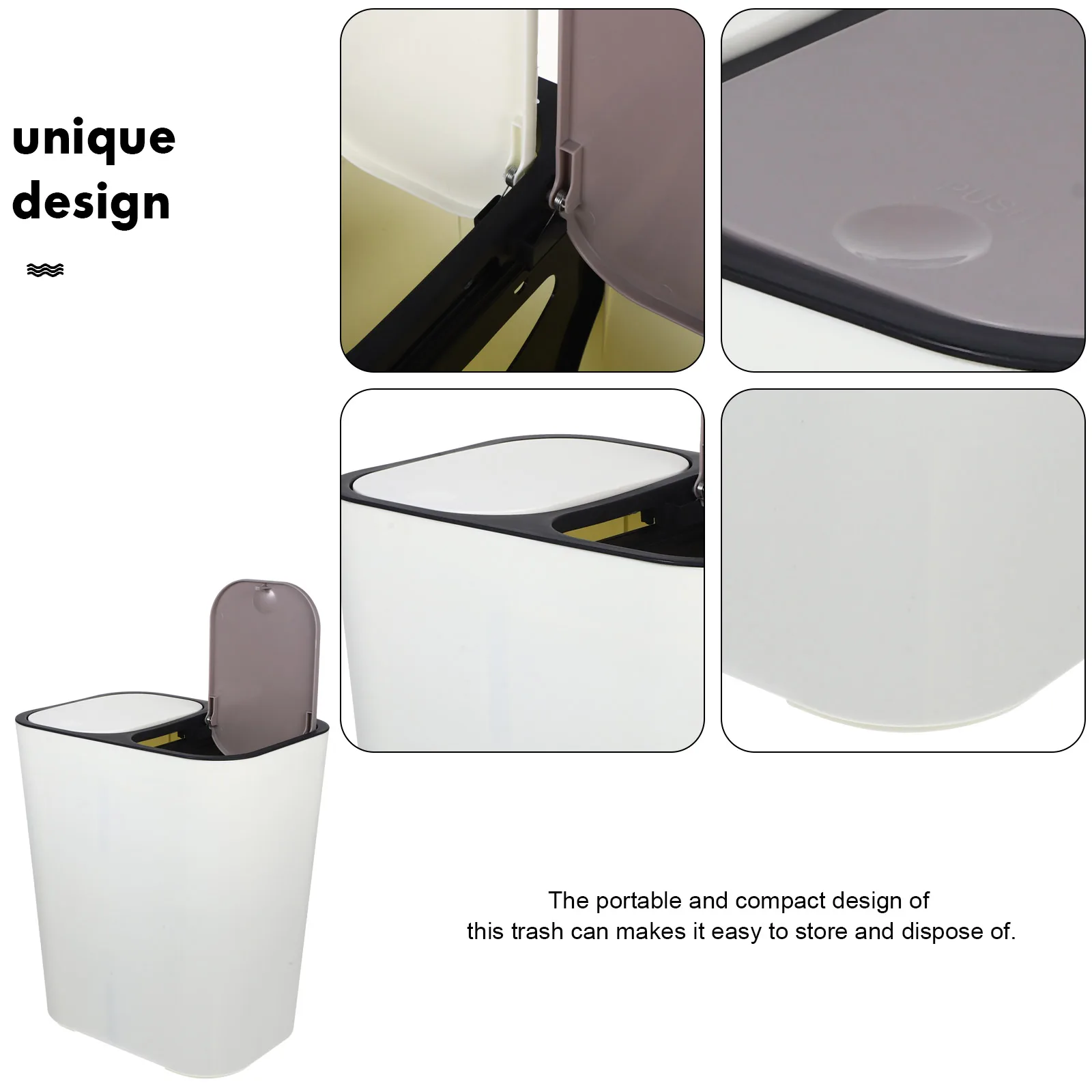 

Dry and Wet Separation Trash Can Bins Double Compartment Dual Rubbish Pp Recycling Kitchen