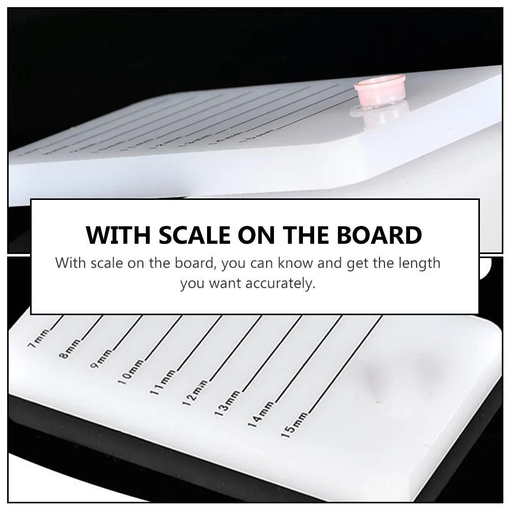 Eyelash Extensions Tray Transparent with Scale False Lashes Holder Smooth Surface for Grafting Eyelash Pads Easy Pick Up Tool