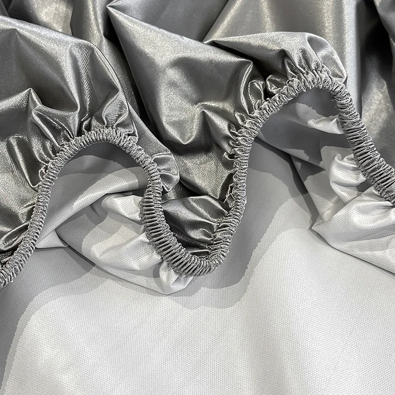 Satin Waterproof Fitted Sheet Silky Solid Color Bed Sheet Breathable Elastic Band Sheets Smooth Bedsheet Mattress Cover