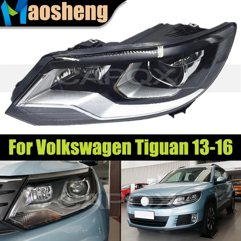 

Галогенная передняя фара для Volkswagen Tiguan 2013 2014 2015 2016, левая фара (фара водителя)