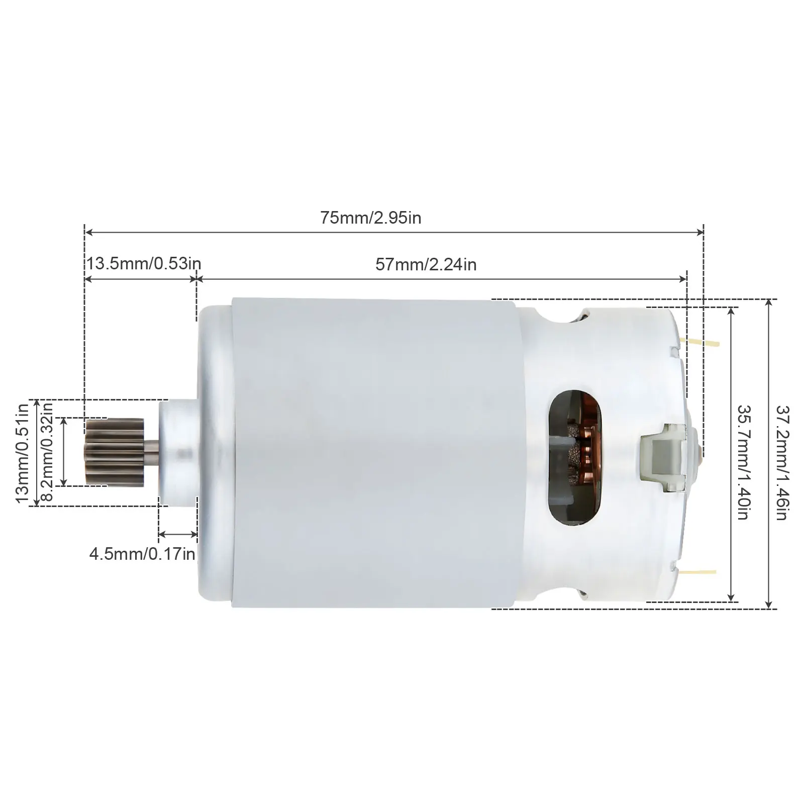 RS550 DC Motor 14 Teeth 8.2mm Gear 21V 29800RPM Replacement Electric Saw Motor for Rechargeable Saw/Reciprocating Saw/Hand Saw