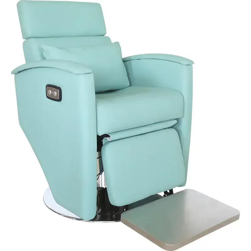 

Hot Selling Electric Salon Furniture Reclining Barber Chair Stylist Chair Hydraulic PU Leather Barber Chair