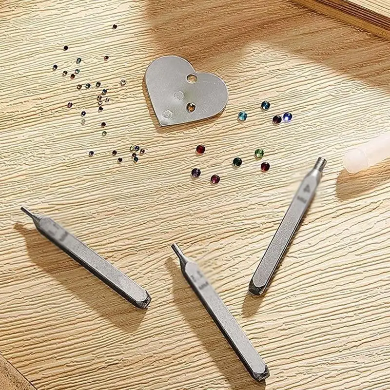 

Metal Stamping Punches 3x Jewelry Metal Stamping Tool for DIY 1.8 mm/ 2.5 mm/ 4 mm 1500x Multi Colored Rhinestones