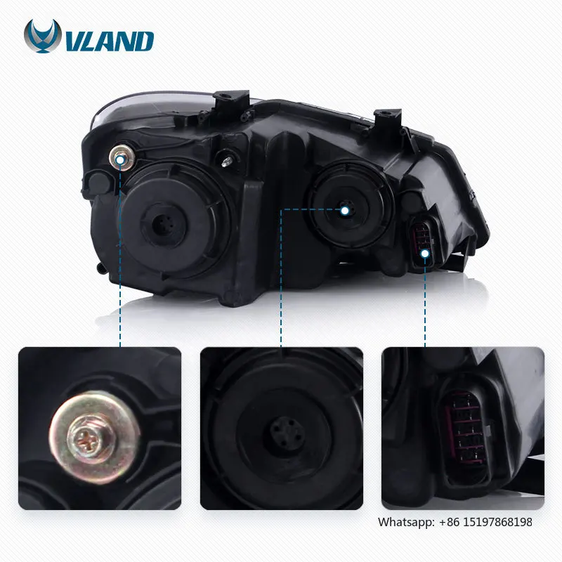 مصابيح أمامية LED كاملة من الشركة المصنعة VLAND مع إشارة متحركة + كشافات DRL 2011-2017 مصباح أمامي لسيارة VW Polo Vento Mk5