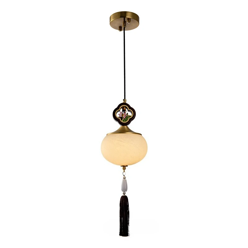 

New Chinese staircase creative chandelier dining room light Chinese style Zen living room corridor background wall